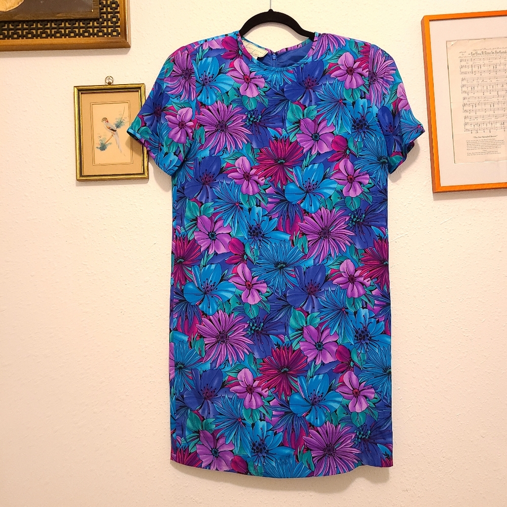 Vintage Spenser Jeremy Floral 100% Silk Dress 4